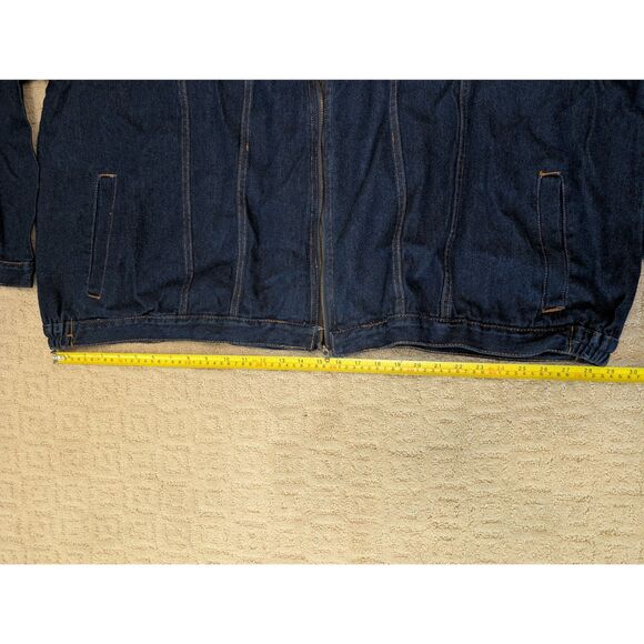 Duke Habrand Denim Jacket Mens Size 4X 4XL Blue Full Zip Orange Thread - Picture 7 of 9